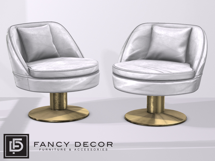Fancy Decor: Velvet Swivel Chair (white)