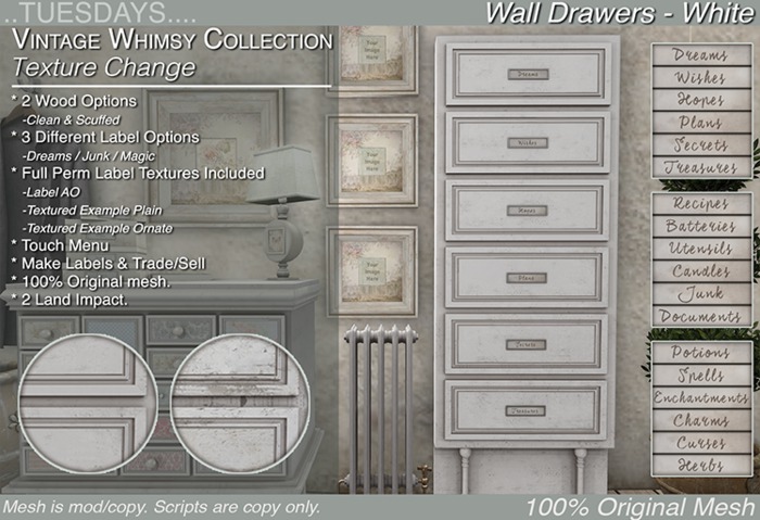 Tuesdays Wall Drawers - White (WEAR)