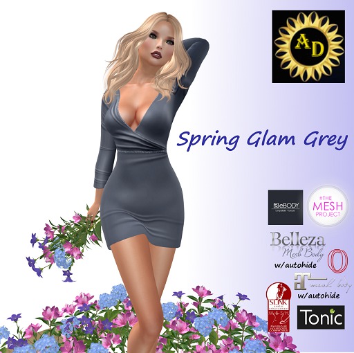 Spring Glam Grey Dress w/ Autohide