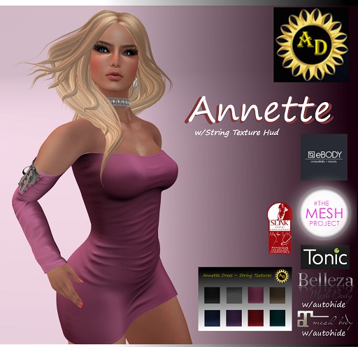 Annette Dress Bright Pink w/ String Color Change Hud & Autohide