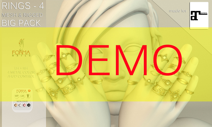 [FORMANAILS] Accessories for Maitreya Bento - RINGS4 - DEMO