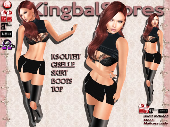KS OUTFIT GISELLE SKIRT&BOOTS&TOP