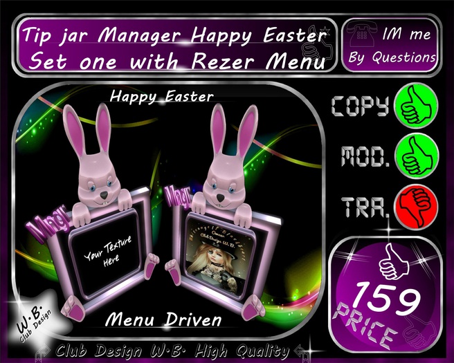* Happy Easter * Tip jar Set * Manager *