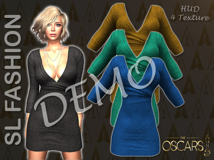 [DEMO] Deep Neck Mini dress - (HUD) - 4 Texture