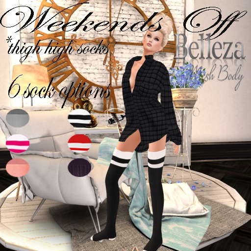 YGTL - BELLEZA WEEKENDS OFF WEEKENDS OFF THIGH HIGH SOCKS  SAC
