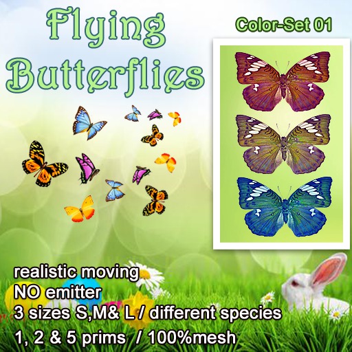 Flying Butterflies Color-Set 01 (boxed) mesh