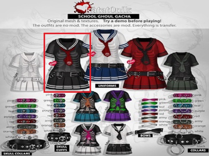 *katat0nik* (dark / M) School Ghoul Uniform RARE