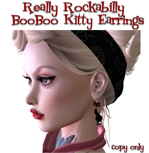 Reallly Rockabilly Boo Boo Kitty Earrings