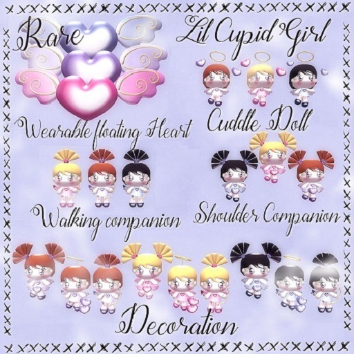 * Lil Cupid Girl * Pink Floating Heart RARE