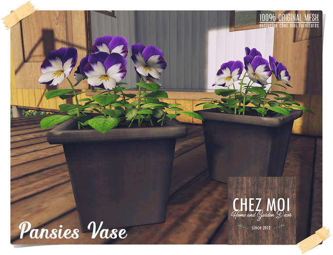 Pansies Vase ♥ CHEZ MOI