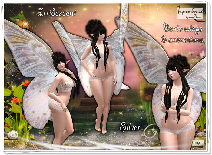 Butterfly wings iridescent bento - Silver