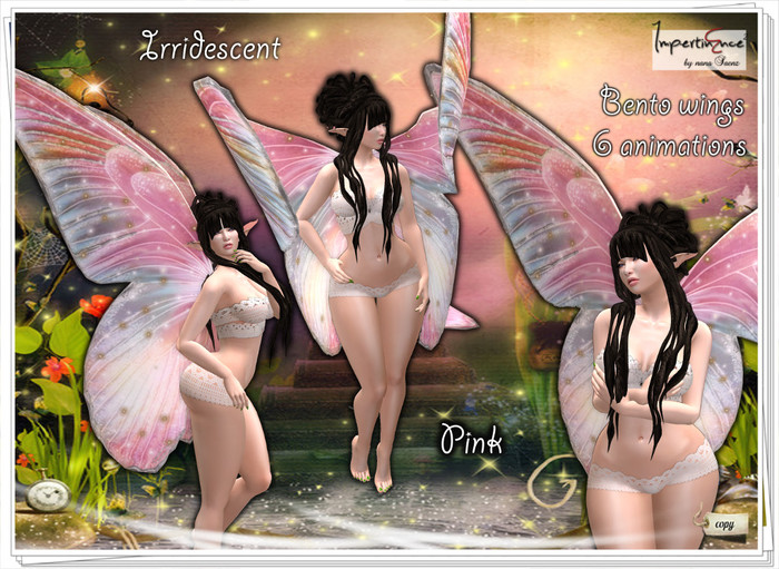 Butterfly wings iridescent bento - Pink
