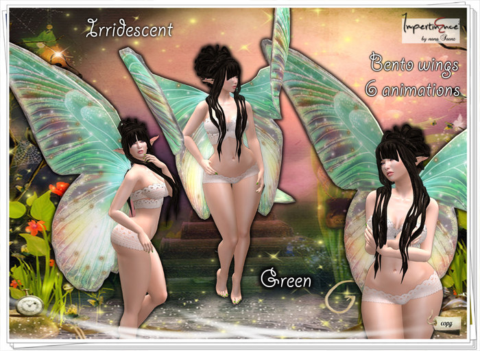 Butterfly wings iridescent bento - Green
