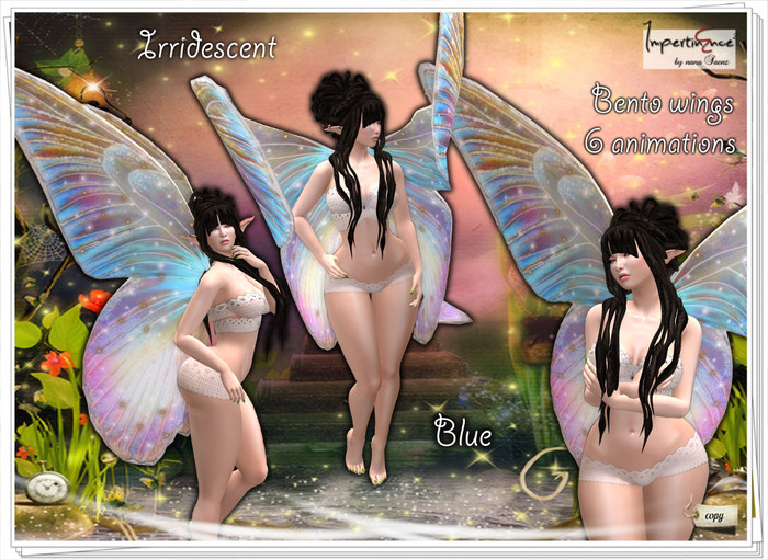 Butterfly wings iridescent bento - Blue