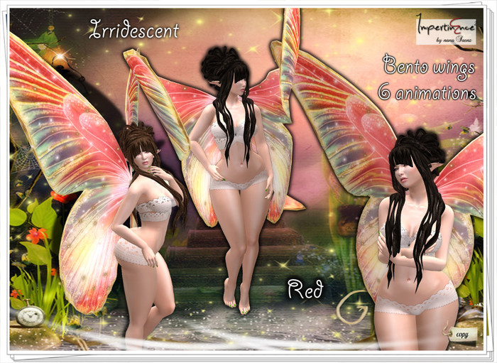 Butterfly wings iridescent bento - Red