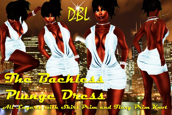 *Da Bizness Lady* Backless Plunge Dress