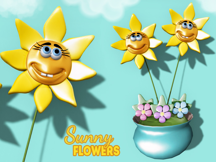 Townies Mesh Happy Sunny Flowers