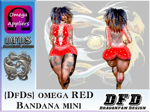 {DfDs} Omega Red Bandana Mini
