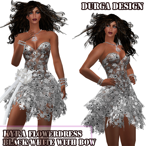 DRESS KYRA BLACK WHITE, DURGA DESIGN