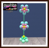 Easter - Column of Balloons with Two Flowers