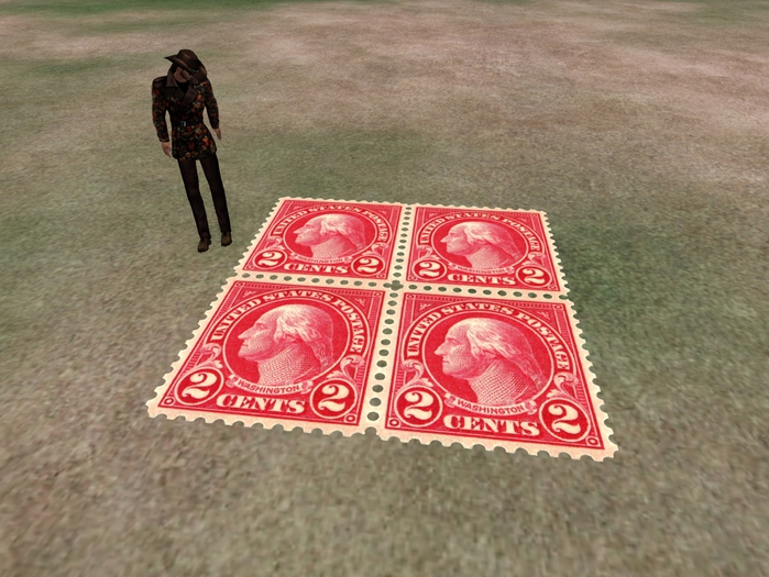 Washington Stamps Rug Block of 4