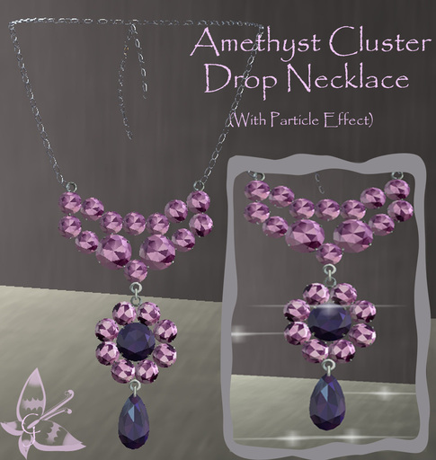 ::SSS:: Amethyst Cluster Drop Necklace