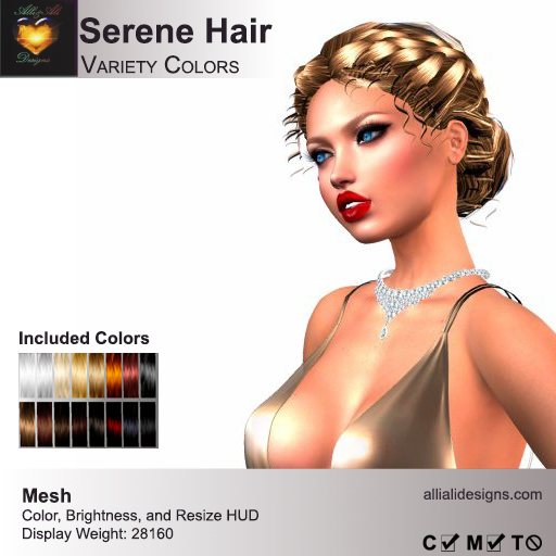 A&A Serene Hair Variety Colors Pack. Womens Updo