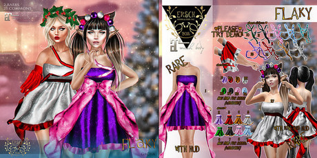 Second Life Marketplace - ERSCH - Flaky Gacha MAITREYA Chest Ribbon 16 Red