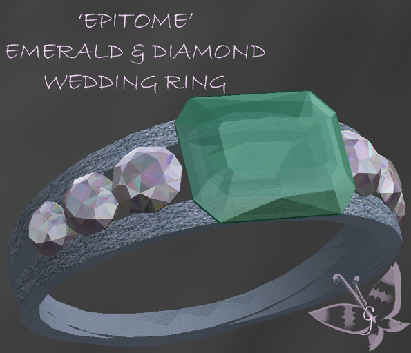 ::SSS:: Epitome - Emerald & Diamond Cluster Ring