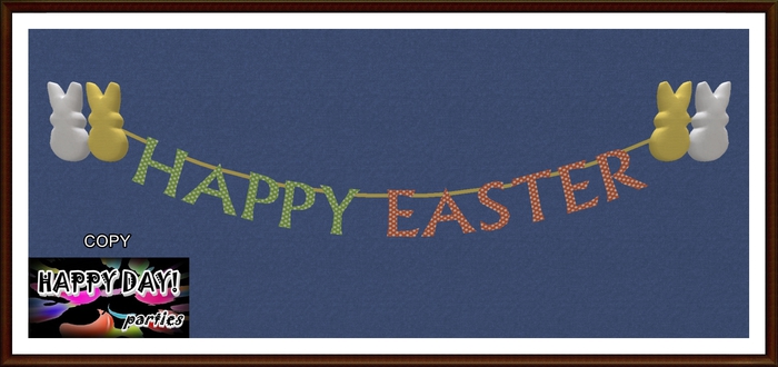 Easter - Happy Easter Bunnies Banner