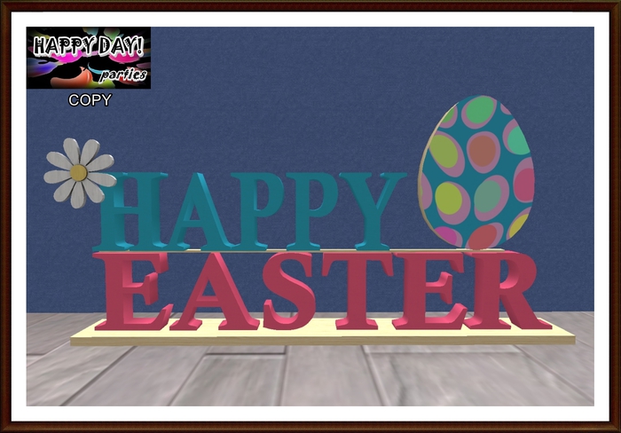 Easter - Happy Easter Big Sign - Teal and Pink