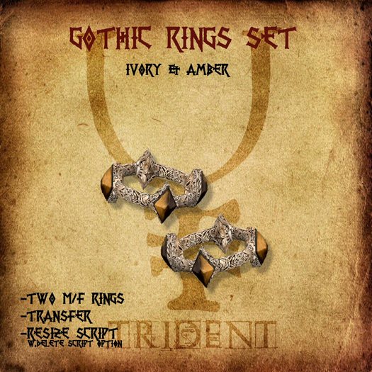 Gothic Rings Set [Ivory] [Amber]