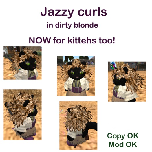 *Tiny B's Designs*Jazzy curls in dirty blonde -kitteh