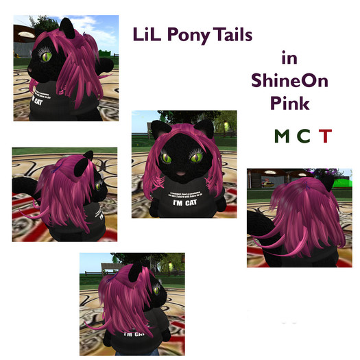 *Tiny B's Designs* lil pony tails in ShineOn Pink