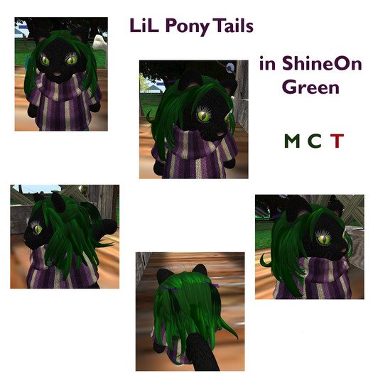 *Tiny B's Designs* lil pony tails in ShineOn Green
