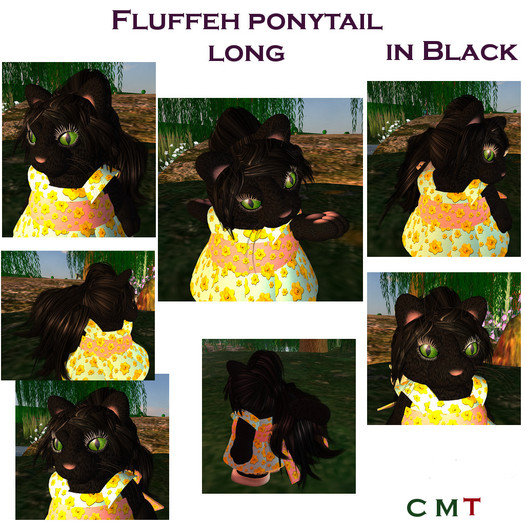 *Tiny B's Designs*Fluffeh ponytail long-Black