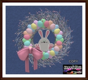 Easter - Bunny with Easter Eggs Wreath - Pink