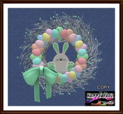 Easter - Bunny with Easter Eggs Wreath - Green