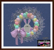Easter - Bunny with Easter Eggs Wreath - Purple