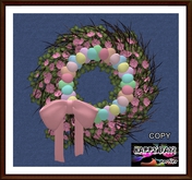 Easter - Easter Eggs and Flowers Wreath - Pink