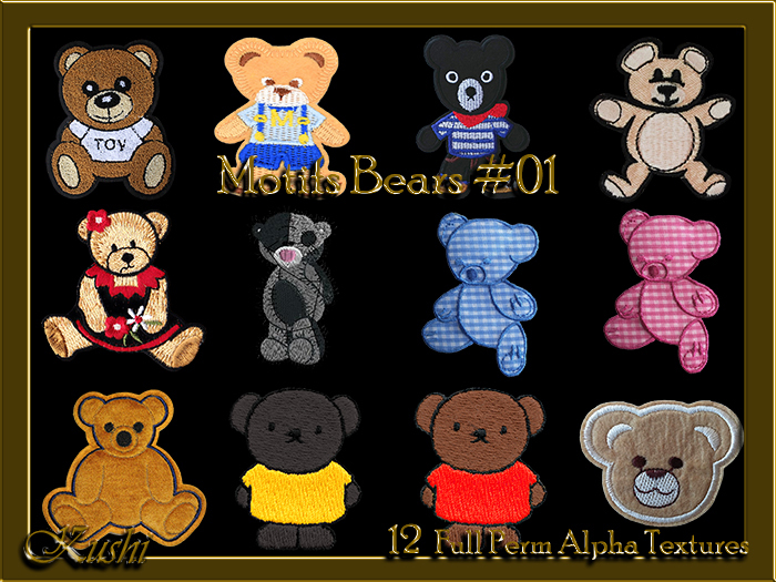 !Kushi! MotifsBEARS#01 Textures -WEAR TO UNPACK
