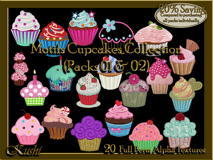 !Kushi! MotifsCUPCAKESCOLLECTION Textures -WEAR TO UNPACK