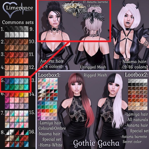 #5{Limerence} Astarta hair-Colours1