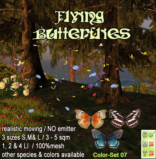 Easter / Spring - Flying Butterflies / Set 07 mesh (boxed) 