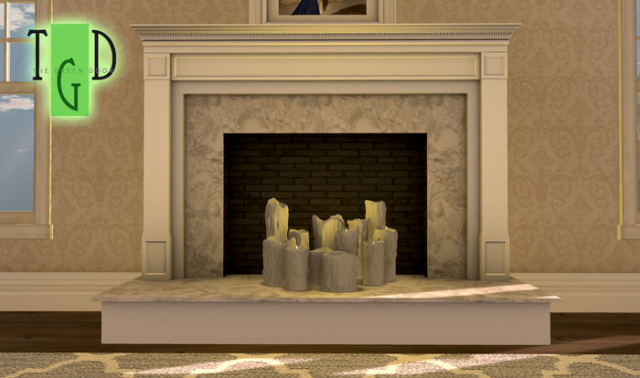 Second Life Marketplace Gd Brookhaven Fireplace With Candle Set