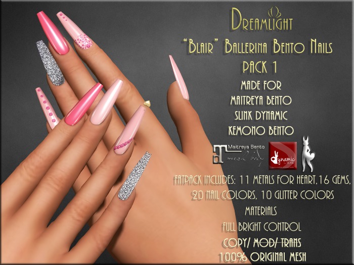 [Dreamlight] "Blair" Ballerina Bento Nails (Pack 1)