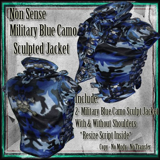 Non Sense Blue Camo Military Sculpted Jacket Box