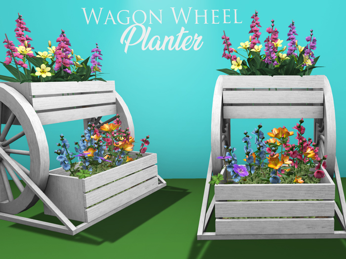 [Townies] Wagon Wheel Planter - mixed variety