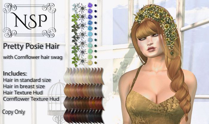 NSP Pretty Posies Hair & Swag - Naturals Releaxed V2 pkg hud
