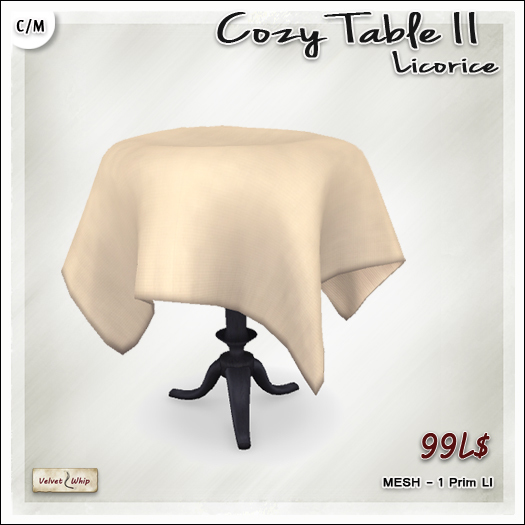 Second Life Marketplace [V/W] Cozy Table II Licorice Coffee or